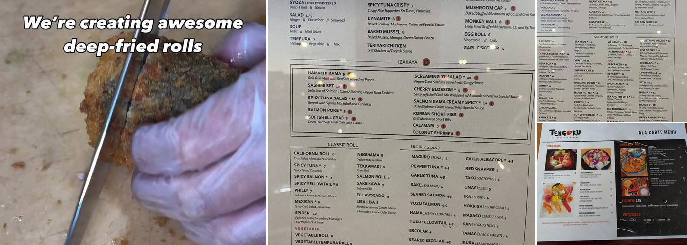 Tengoku Sushi Menu