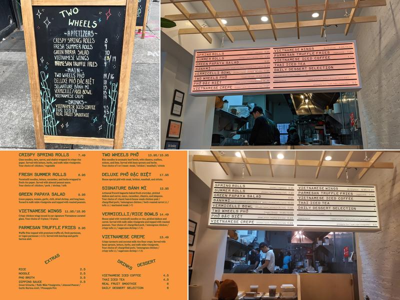 Two Wheels Vietnamese Menu