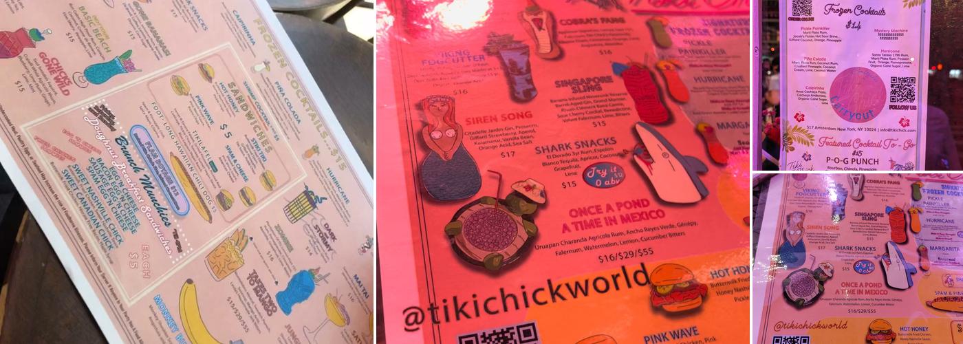 Tiki Chick Menu