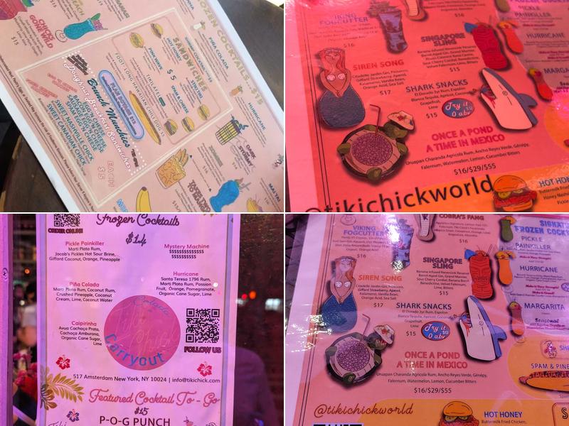 Tiki Chick Menu
