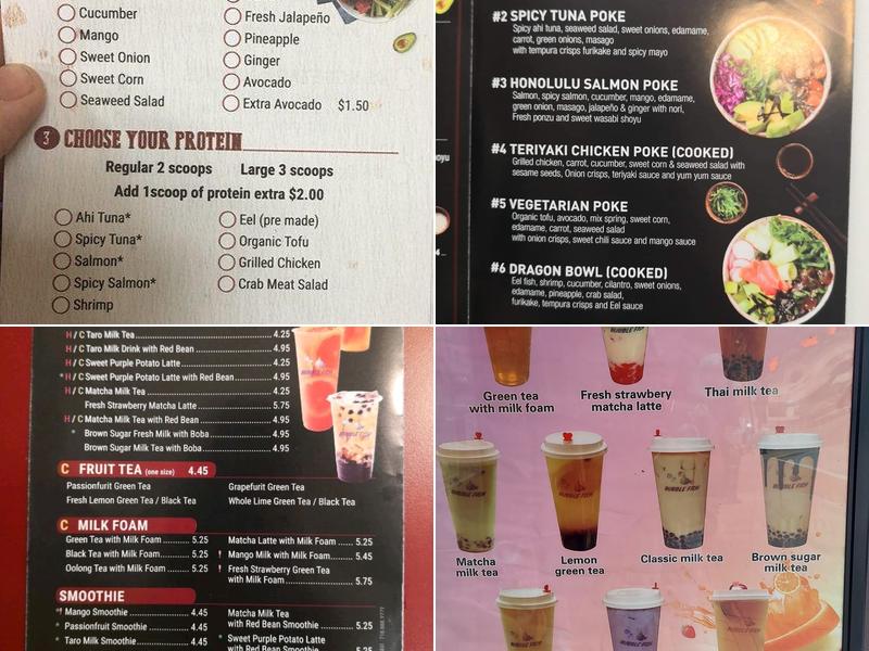 Bubble fish Menu