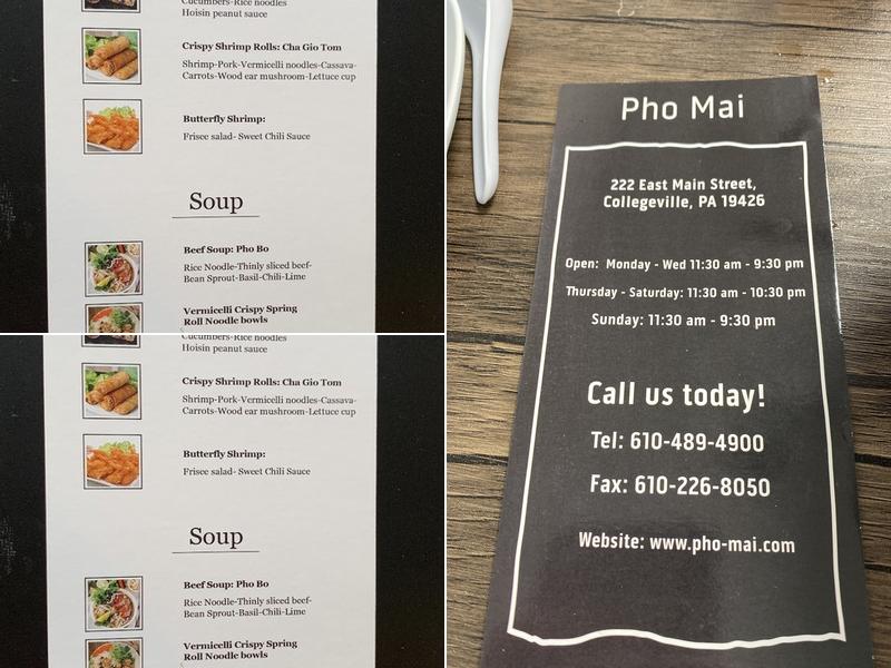 Pho Mai Vietnamese Cuisine Menu
