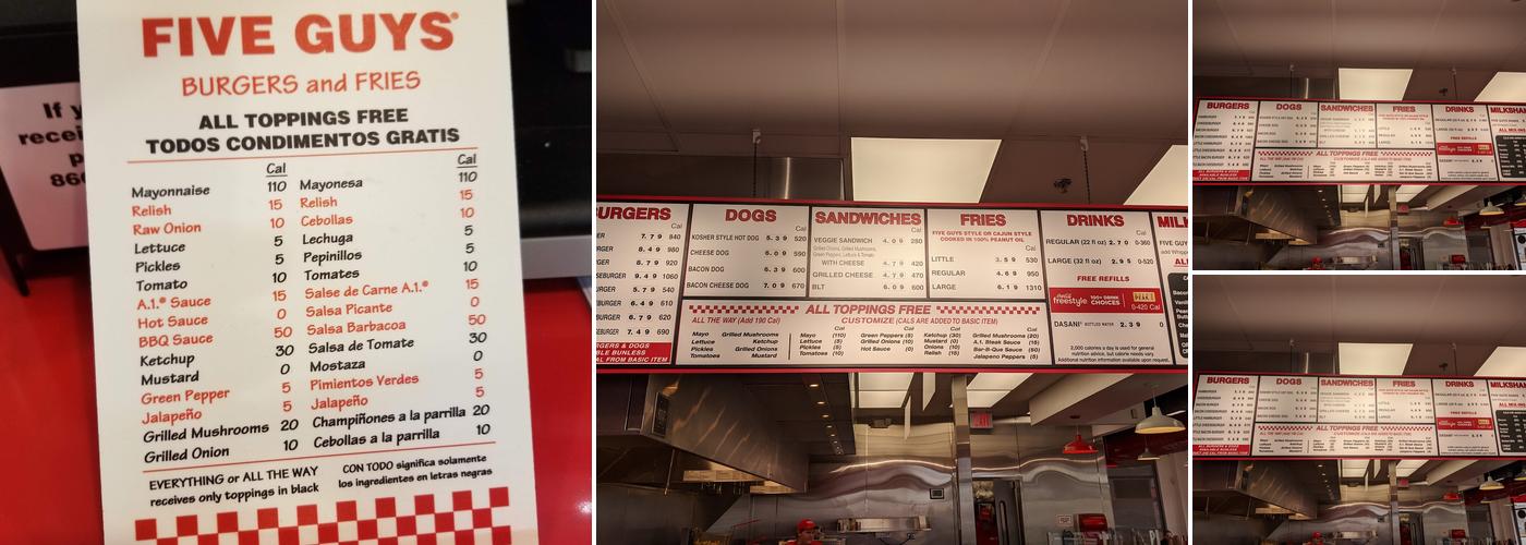 Five Guys Menu