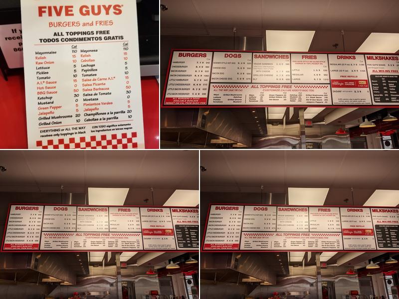 Five Guys Menu