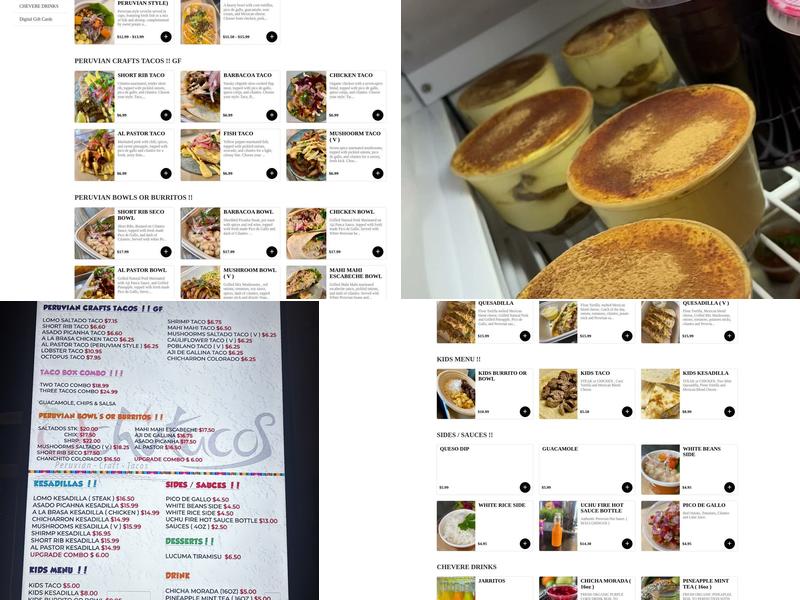 Uchutacos Peruvian Craft Tacos Menu