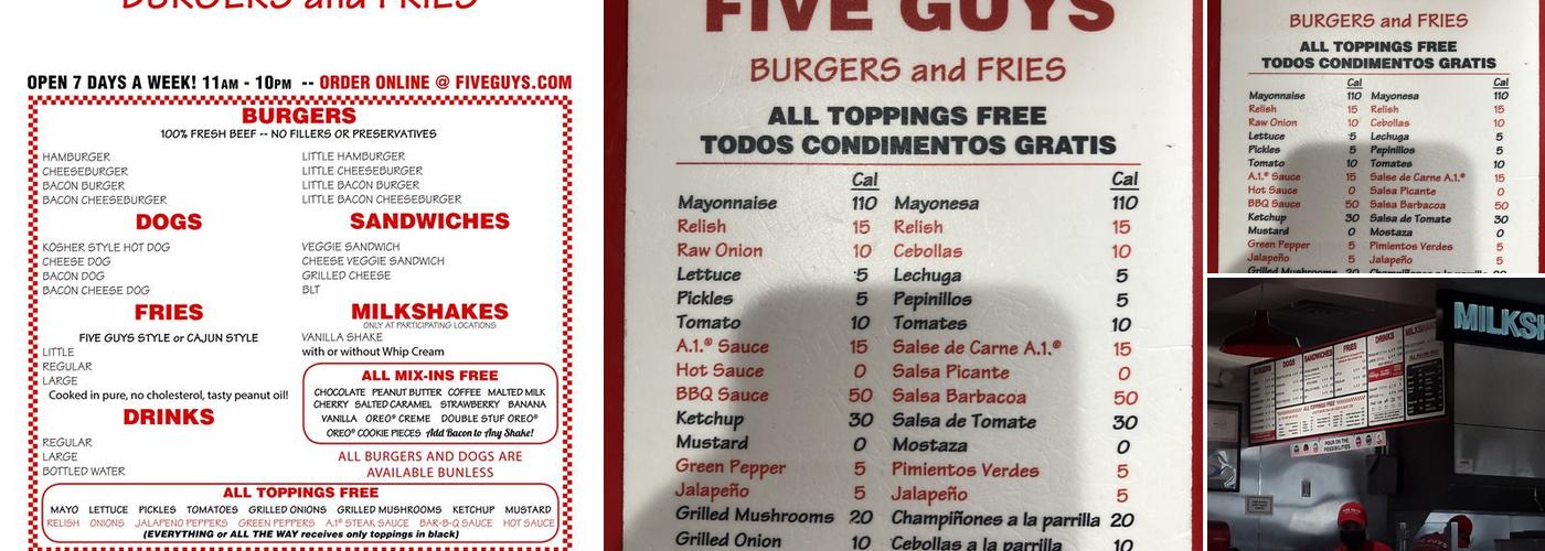 Five Guys Menu