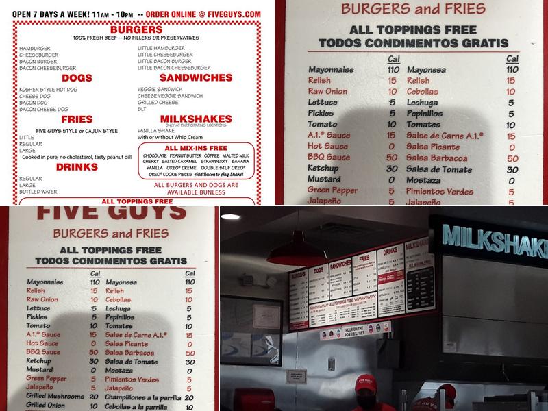 Five Guys Menu