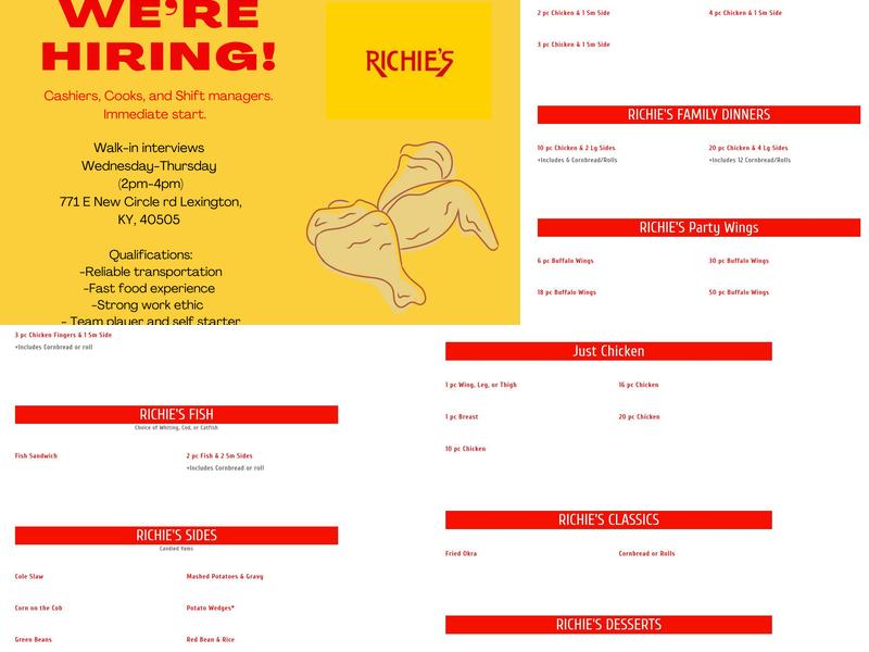 Richie's Menu