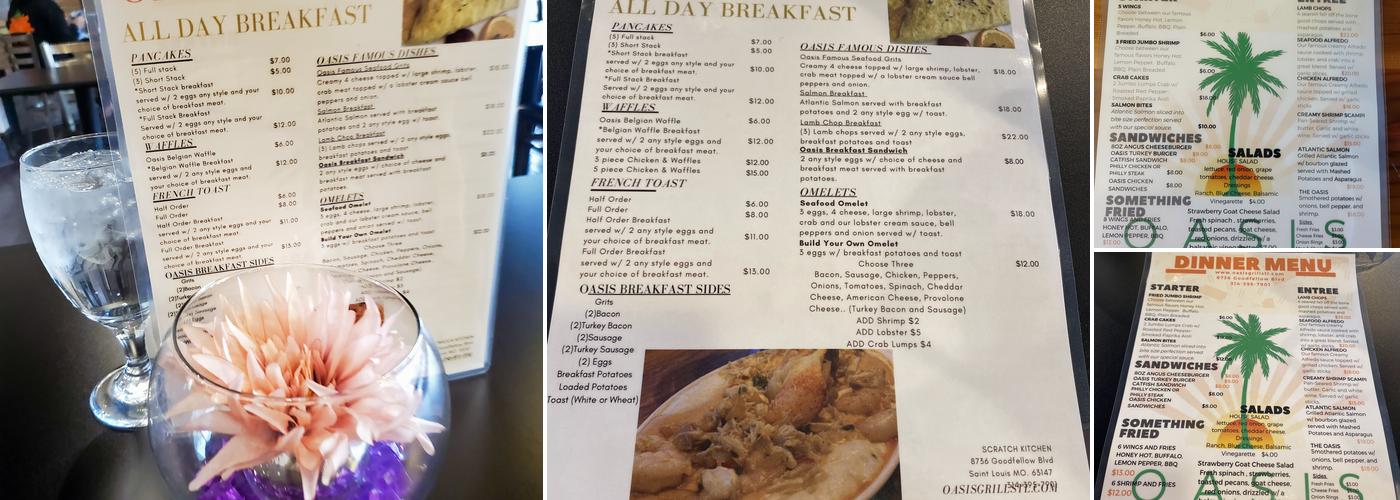 Oasis Grill Menu