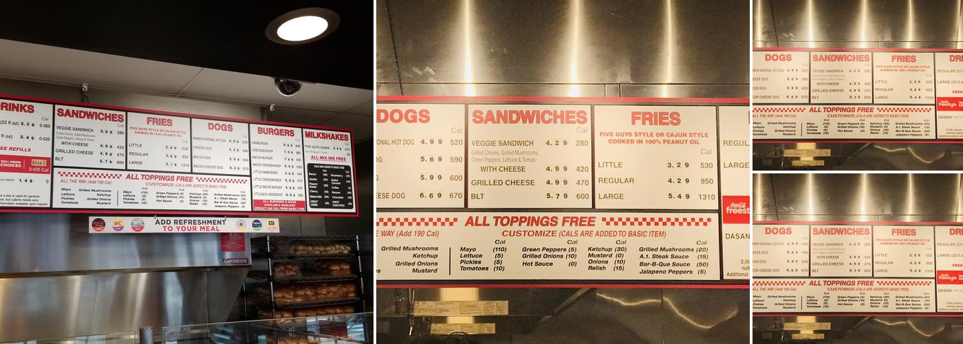 Five Guys Menu