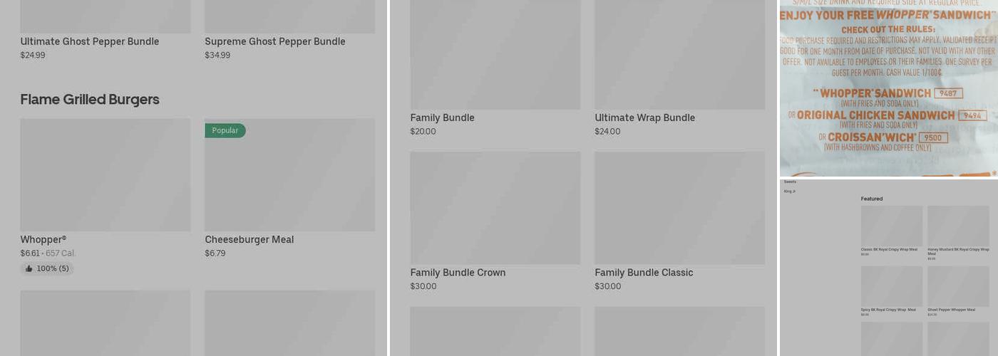 Burger King Menu