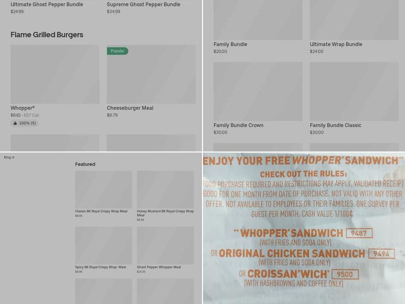 Burger King Menu