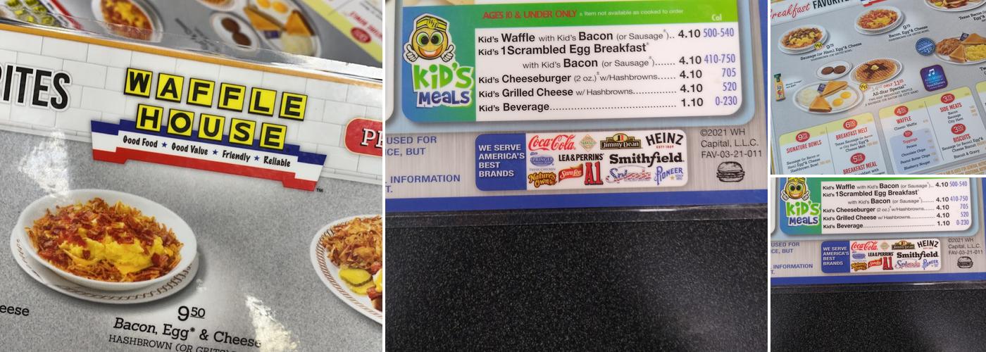 Waffle House Menu