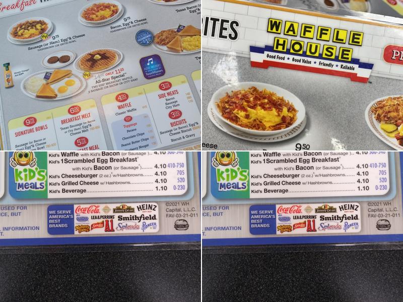 Waffle House Menu