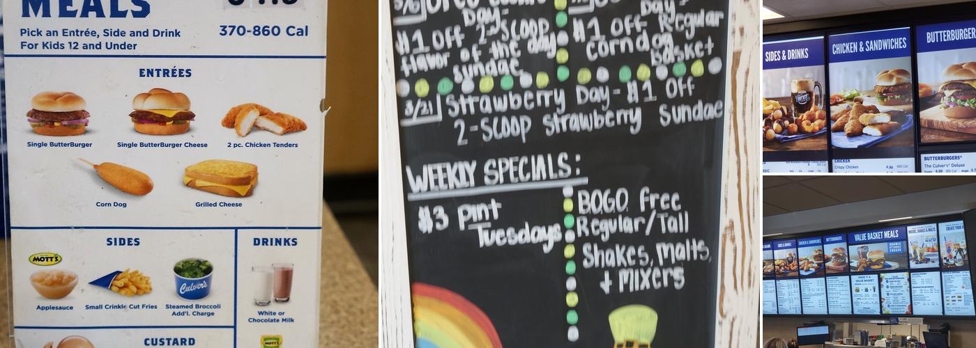 Culver’s Menu