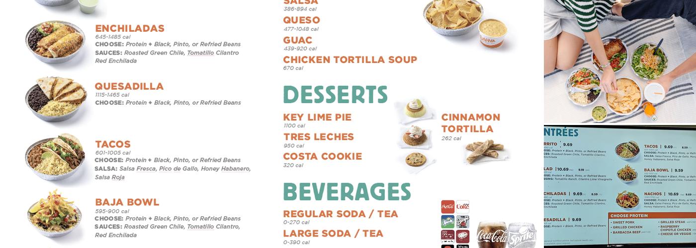 Costa Vida Menu