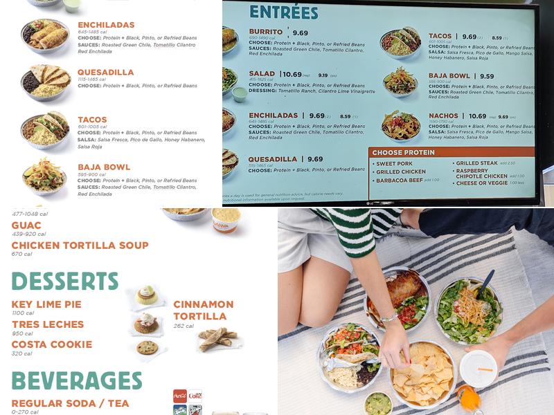 Costa Vida Menu