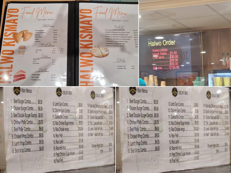 Halwo Kismayo Grill Menu