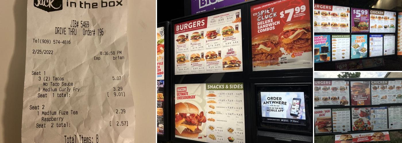 Jack in the Box Menu