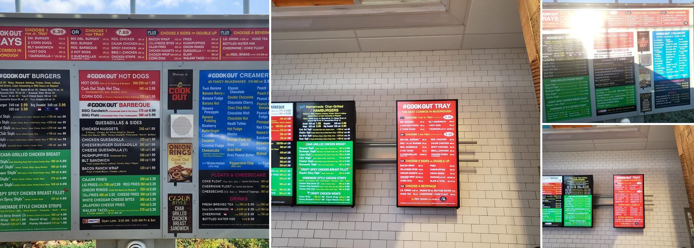 Cook Out Menu