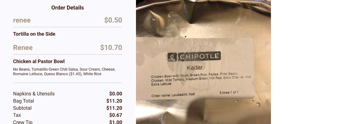 Chipotle Mexican Grill Menu