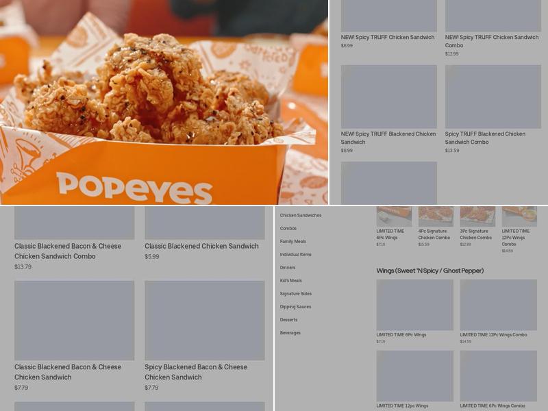 Popeyes Louisiana Kitchen Menu