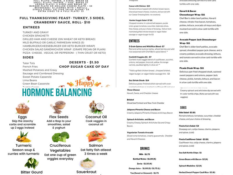 1031 Meals Menu