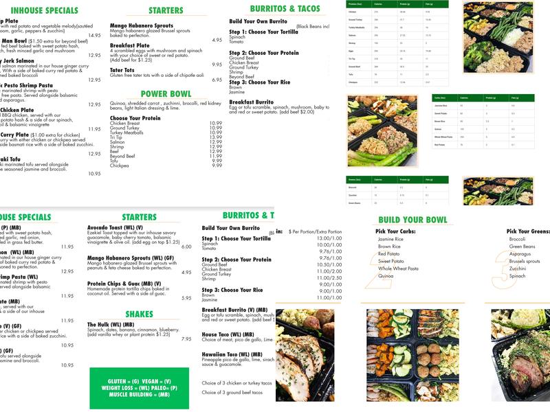Easyfit Meals Menu