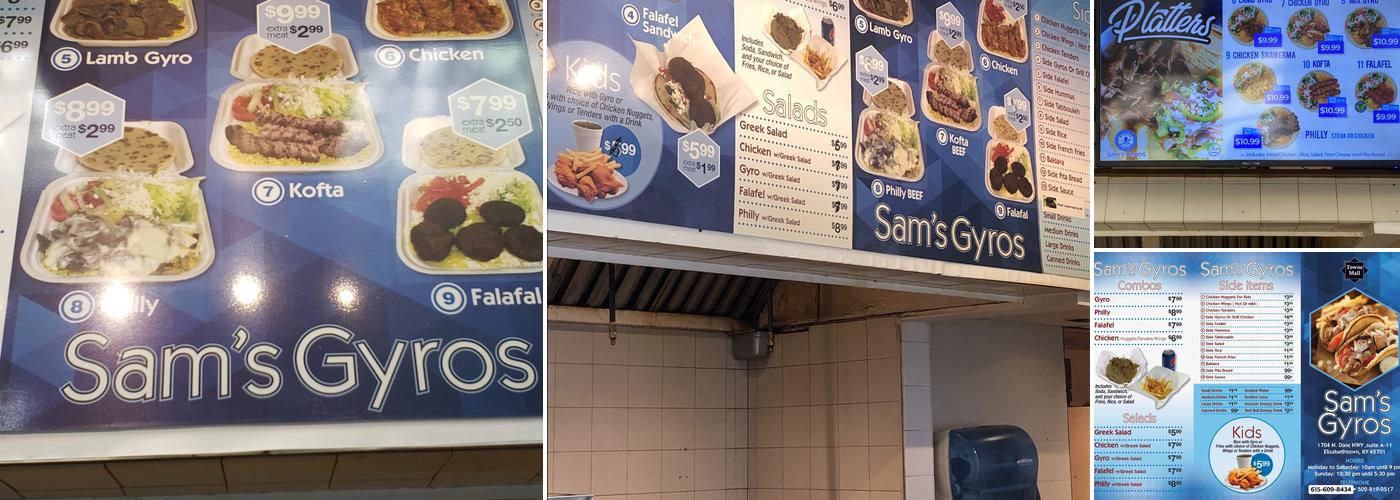 Sam's Gyros Menu