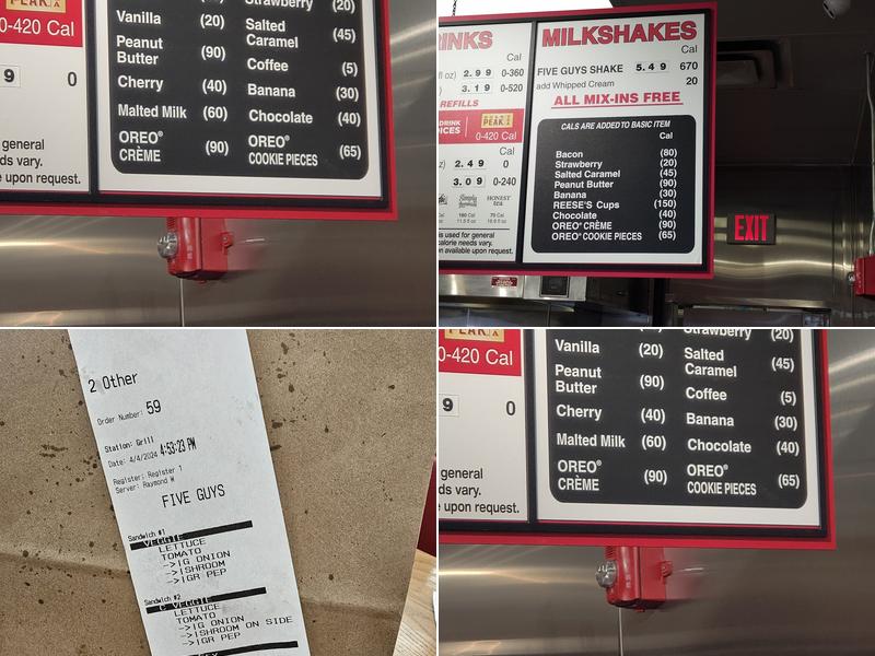 Five Guys Menu
