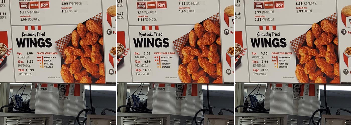KFC Menu