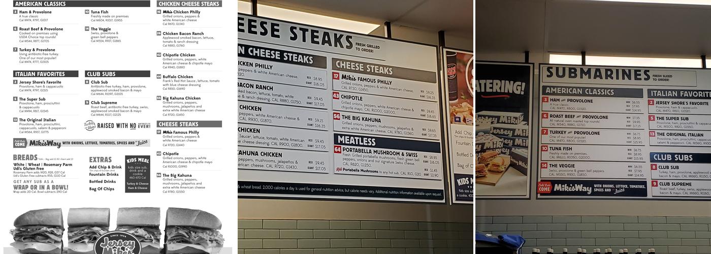 Jersey Mike's Subs Menu