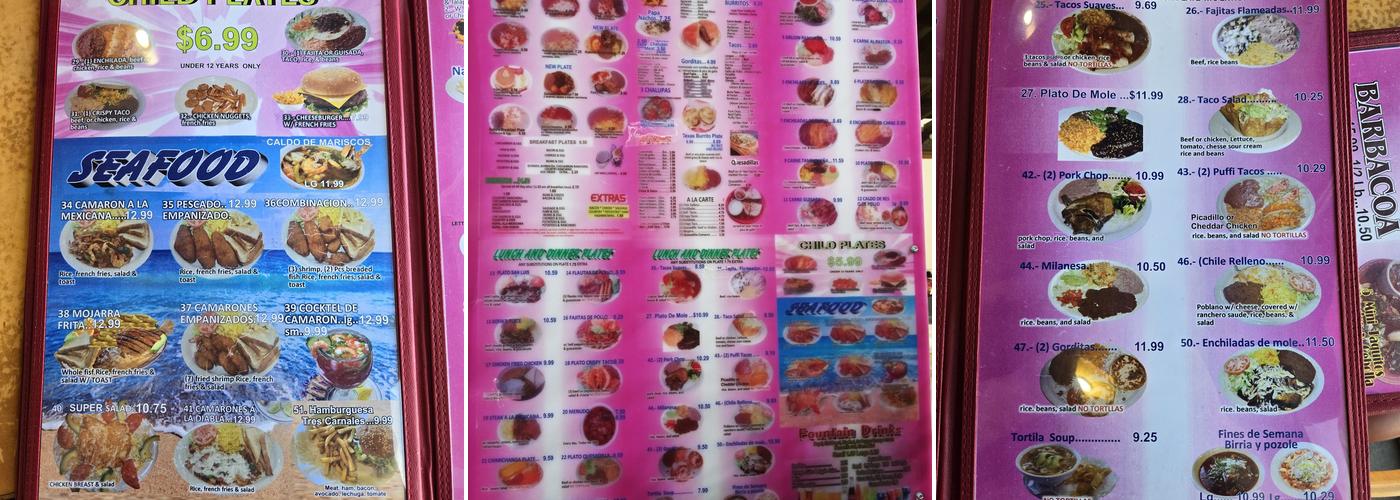 Sofia's Grill Mexican Restaurant#2 Menu