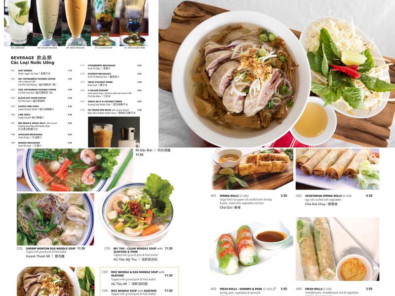 Pho Quinn Scarborough Menu