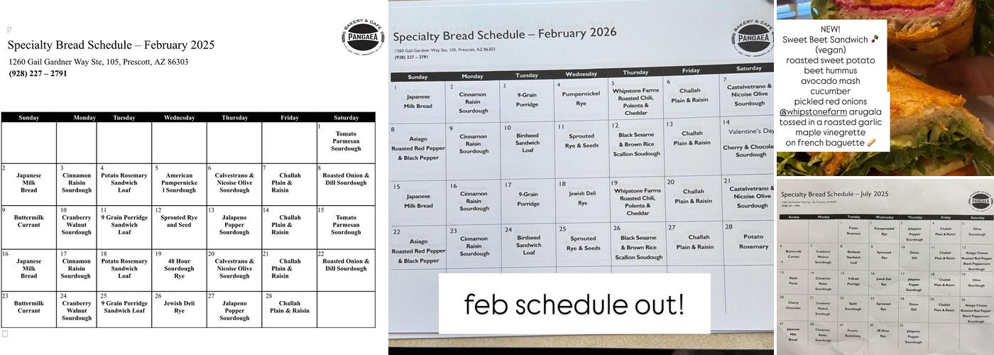 Pangaea Bakery Menu