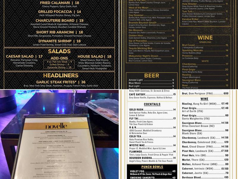 Novelle Menu