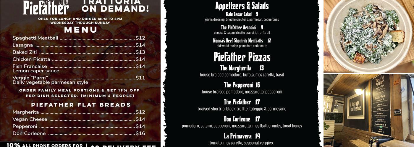 The Piefather Menu