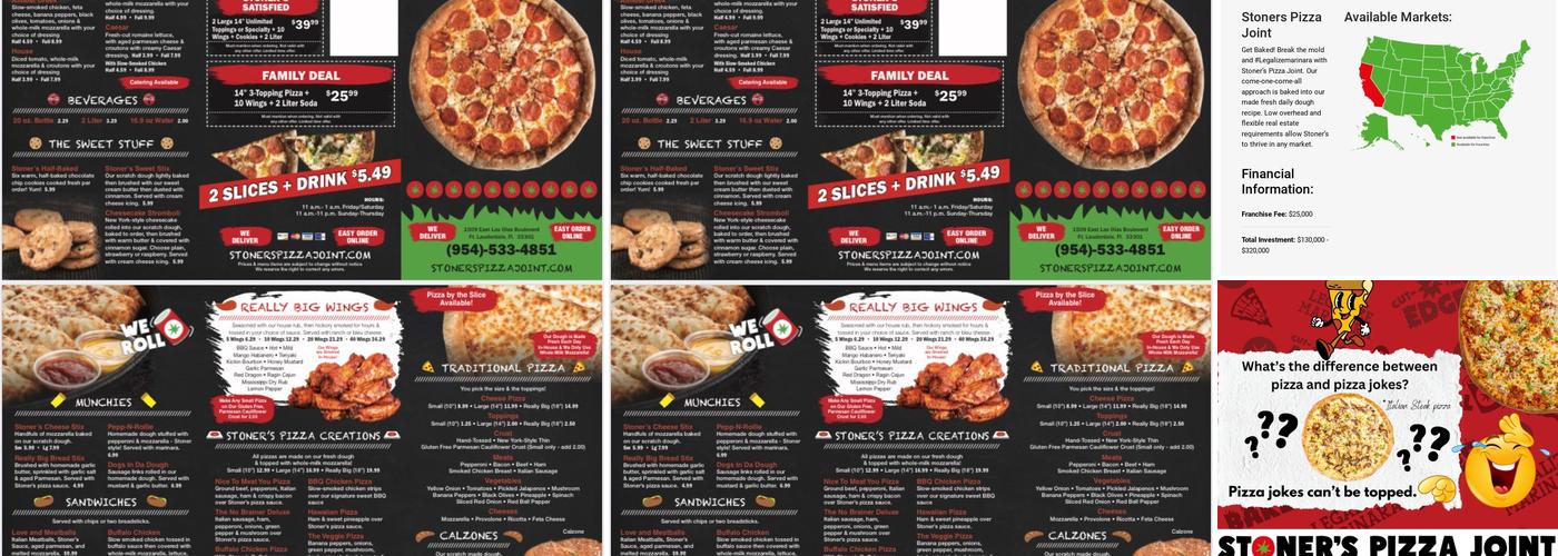 Stoner's Pizza Joint Menu