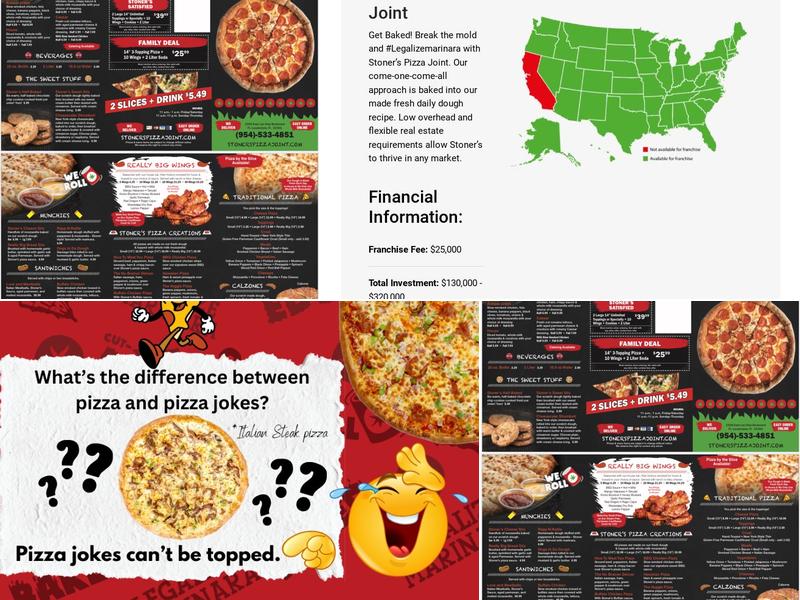 Stoner's Pizza Joint Menu