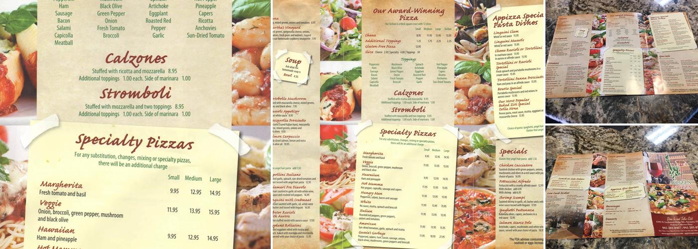 Appizza A Pizza Italian Grill Menu