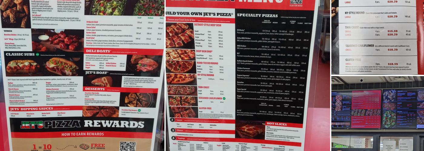 Jet's Pizza Menu