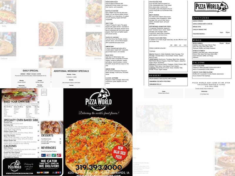 Pizza World Menu