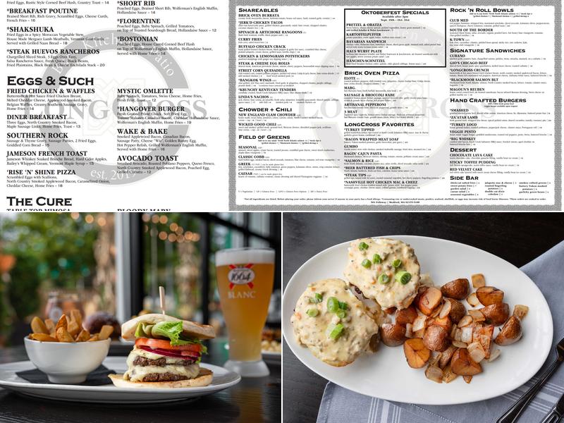 LongCross Bar and Kitchen Menu