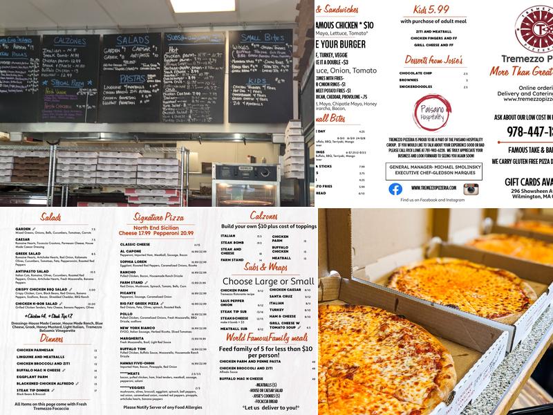 Tremezzo Pizzeria Menu