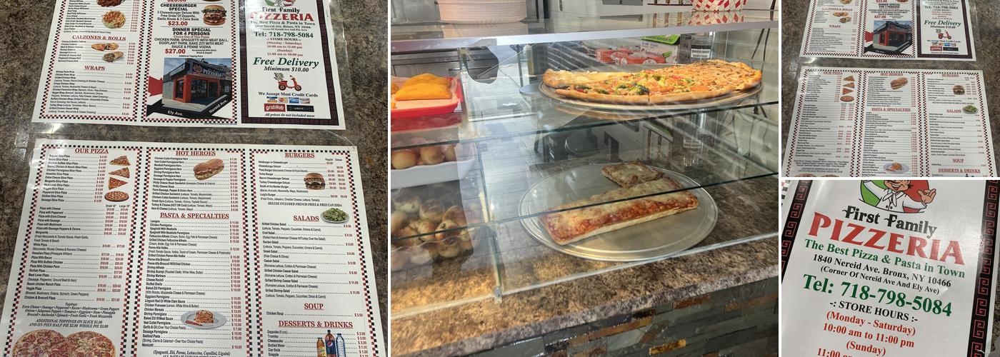 Santiago First Family Pizzeria Menu