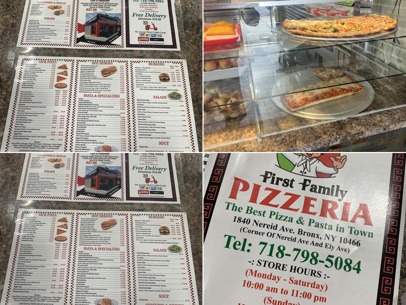 Santiago First Family Pizzeria Menu