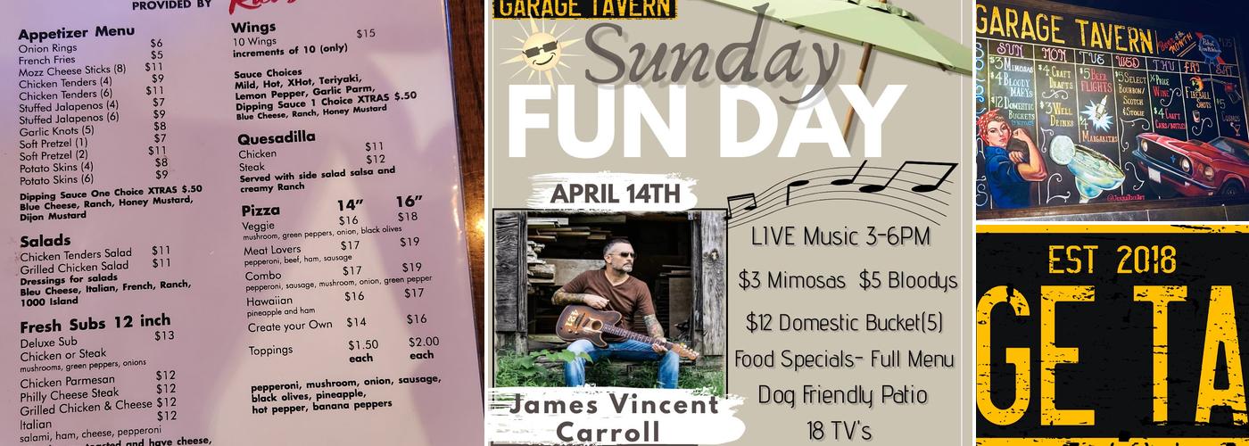 Garage Tavern Menu