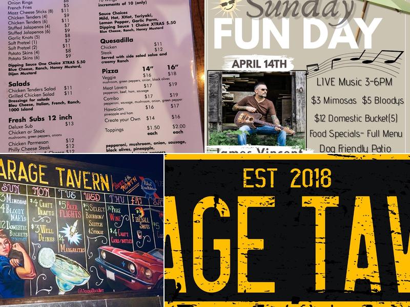 Garage Tavern Menu
