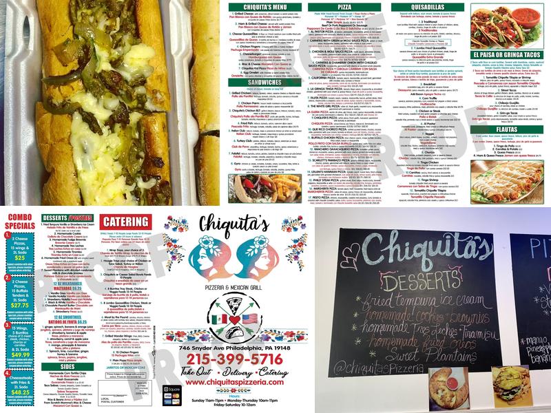 Chiquita's Pizzeria & Mexican Grill Menu