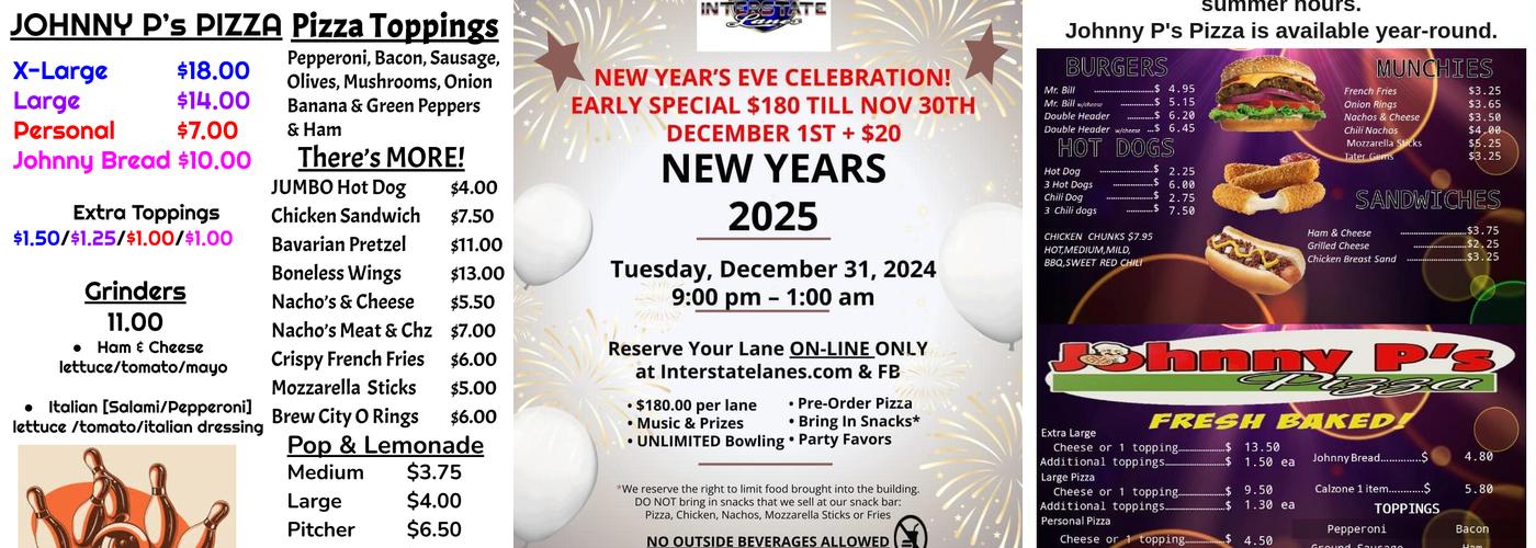 Interstate Lanes Menu